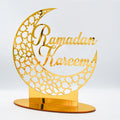 Eid Decoration 2024 Islamic Muslim Festival Acrylic Eid Mubarak Ramadan Kareem Gift Ornament Table Moon Star Tabletop Decor