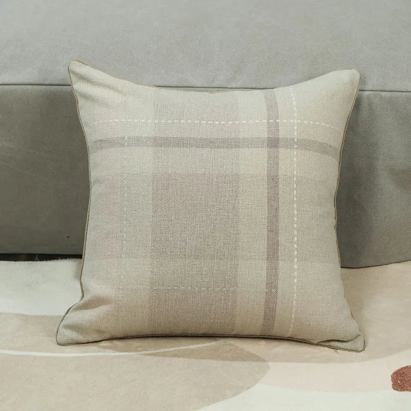 Amity New 100% Polyester Jacquard Check Throw Pillow Case Plaid Cushion Covers Decorative Home