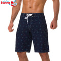 Men's Quick Dry Swim Beach Board Shorts with Breathable Mesh Lining Bermuda Shorts Pattern Mid Waist-Swim Trunks for Man