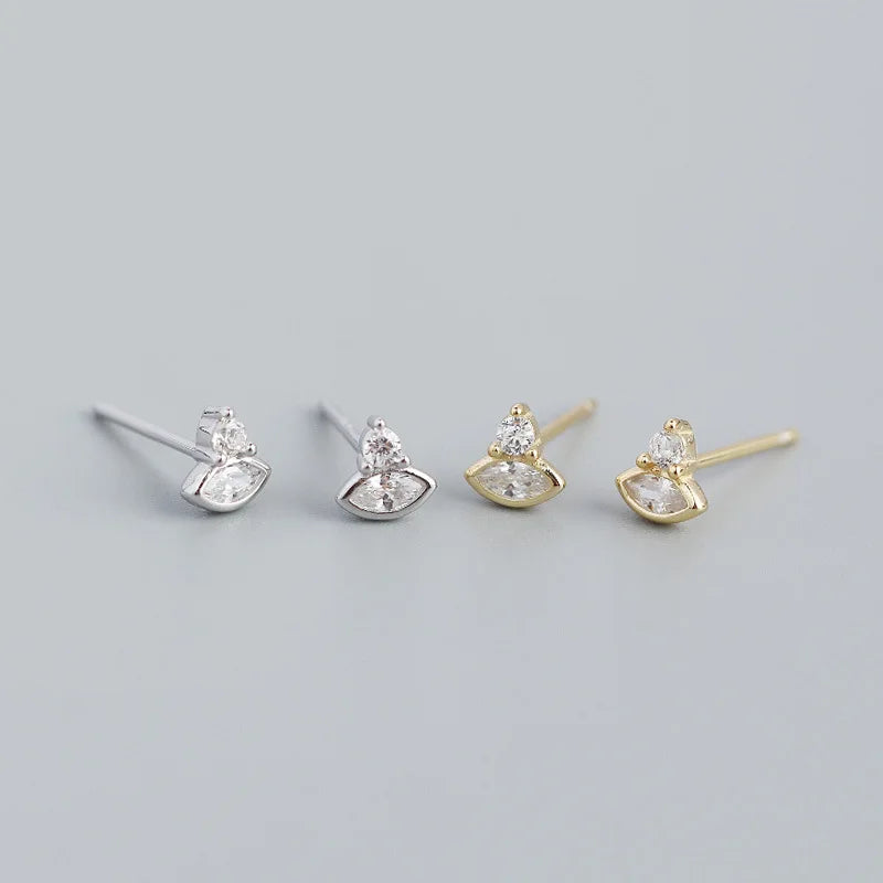 New Fashion Jewelry 925 Sterling Silver Minimalist Marquise Stud Earrings Set Diamond Evil Eye Earrings Gold Plated for Women