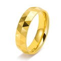POYA 6mm Faceted Mens Wedding Band Gold Rose Gold Silver Polished Tungsten Ring for Men Women