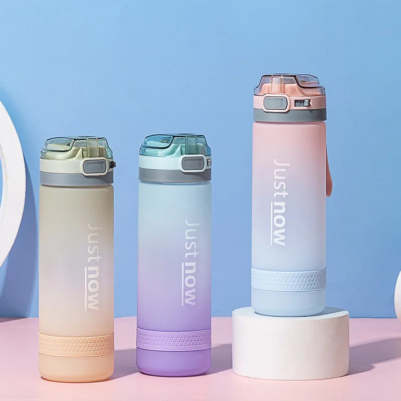 Custom 500ML BPA-Free Recycled Frosted Plastic Gradient Color Leak-Proof Eco-Friendly Portable Outdoor Sport Water Bottle for