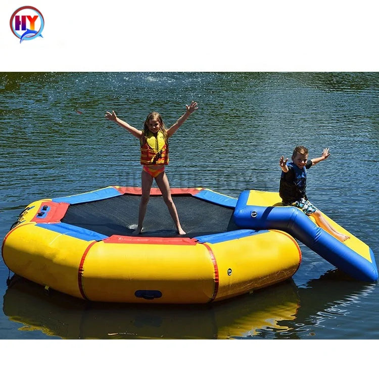 Popular Inflatable Floating Water Jumping Bed Sea Water Park Pvc Inflatable Floating Trampoline Sea Water Trampoline