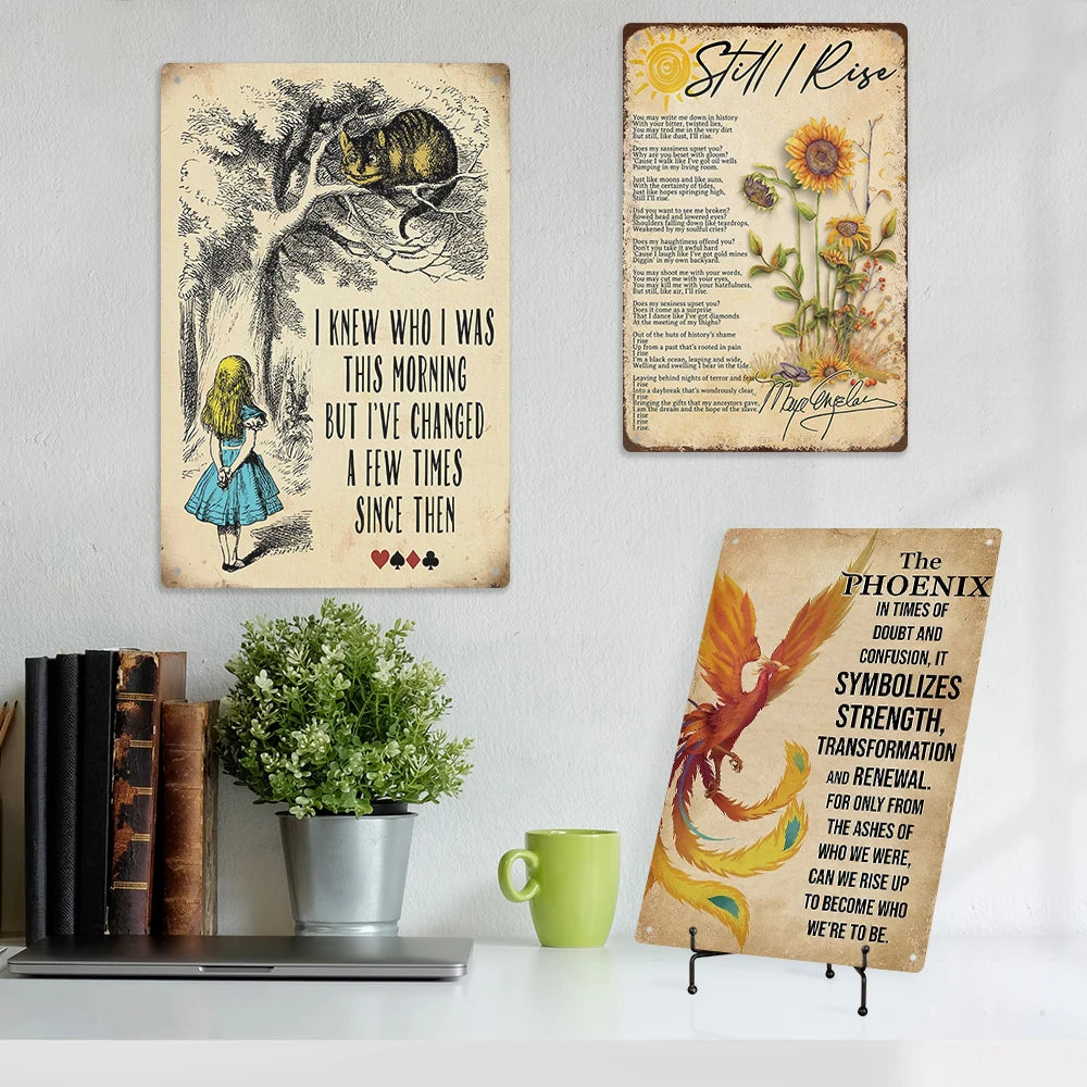 Funny Metal Wall Plaque Sign Fruit-Themed Tin Sign Home Decor UV Printed Motivation Tin Wall Plaque Sign Home Decor