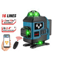 Wireless DIY 16-Line 4D Laser Level 360 Rotation IP54 Waterproof 2mm/10m Accuracy Rechargeable LED Digital Display Level