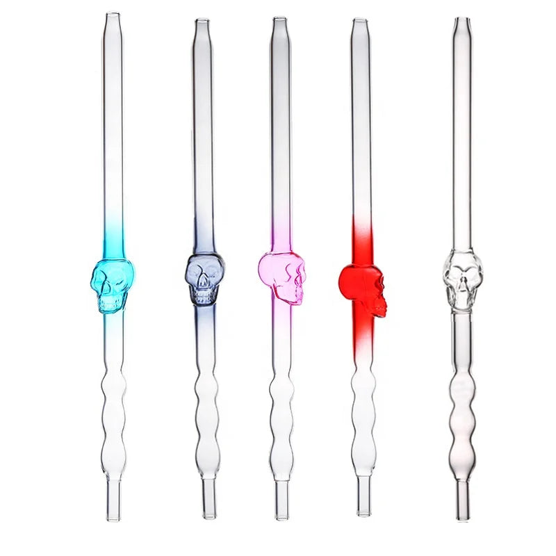 Dia 13mm Joint Size Blue Grey Pink Red Clear Skull Glass Hookah Mouth Piece Shisha Chicha Narguile Accessory Part