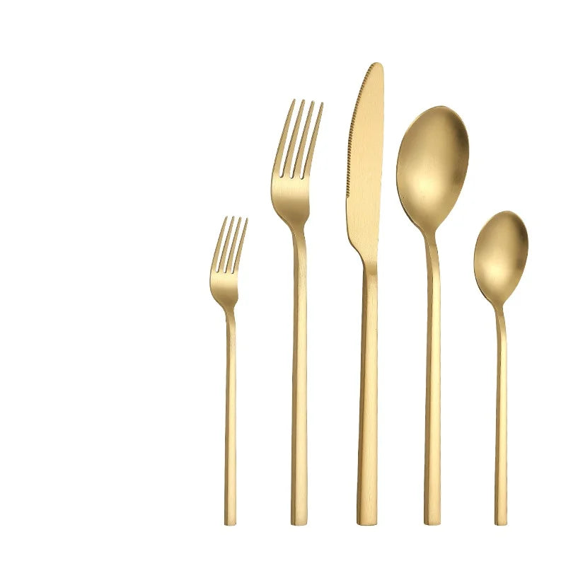 Stainless Steel Cutlery Set Wedding Party Festival Silverware Gold Flatware Set for 8 People