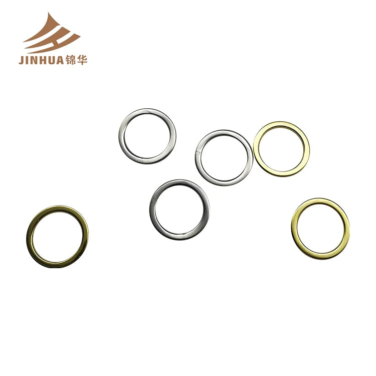 Salt Water Quality Swimwear Accessories Shiny Gold Zinc Alloy Metal Bra Rings for Stock and Bikini Custom