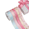 Best Selling 2.5cm Wide Printed Polyester Satin Ribbon for Gift Packing DIY Decorations