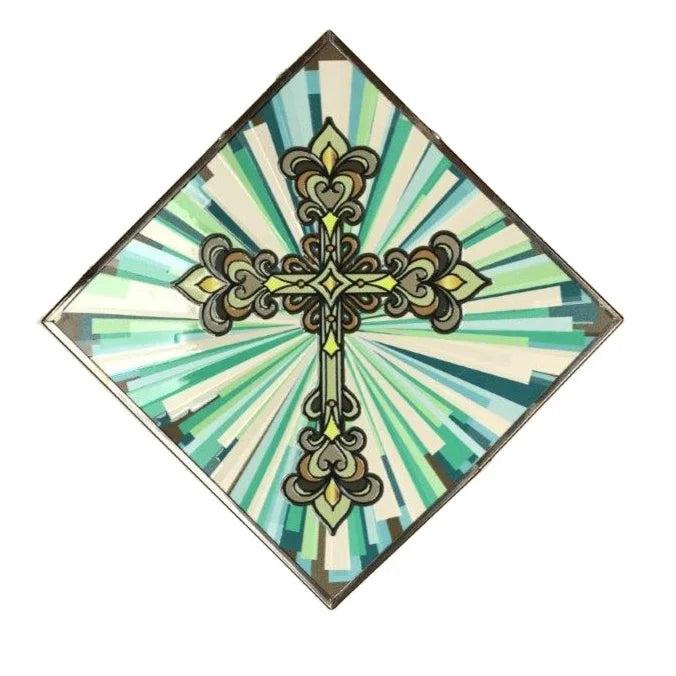 Biblical Stained Glass Window Hanging-Portable European Art & Collectible-Bring the Divine Light Home