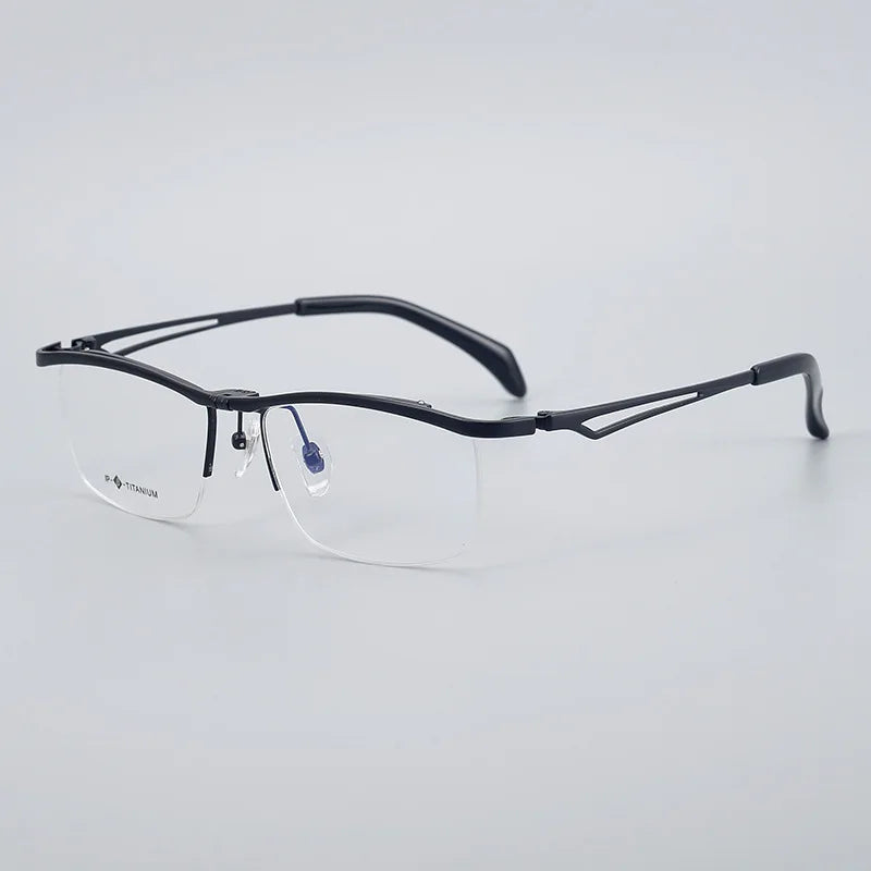 Titanium Glasses Frame Men Prescription Eye Glasses Square Eyeglasses Upturning Myopia Optical Eyewear TI8044