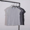 275 Gsm Heavy Weight Acid Washed Unisex Oversized Solid Woven T-Shirt Sun Faded Blank Design Loose Irregular Hem Tank Top