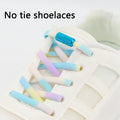 2025New Lazy Elastic Shoelace Colorful Metal Capsule Buckle No Tie Printed Shoelaces Flat Elastic Sneakers Shoelaces