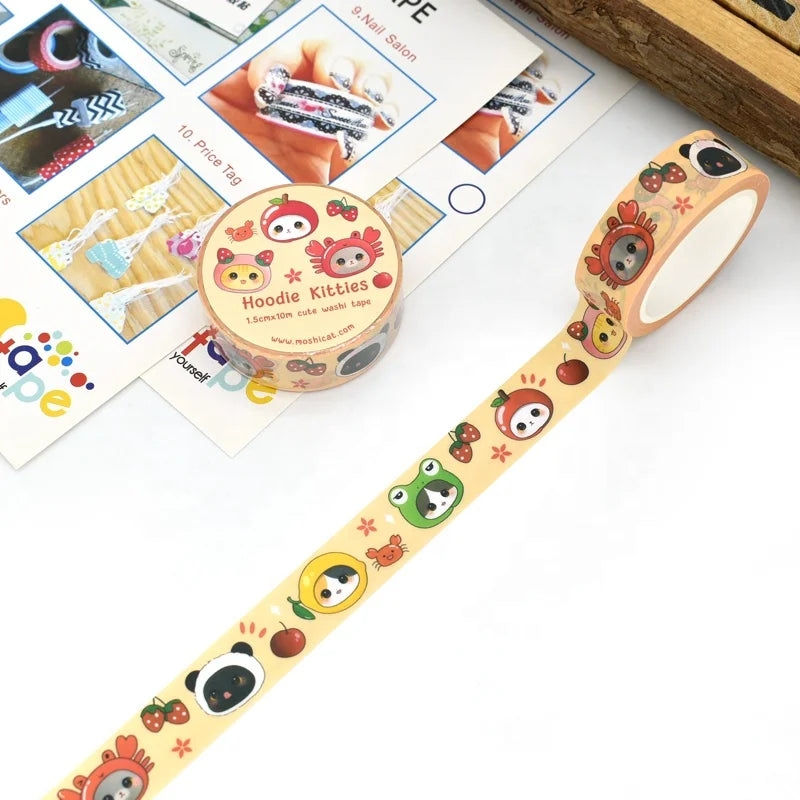 Custom Design Adhesive Tape Washi Paper Tape for Craft DIY Decoration