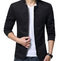 Autumn Men Blazer Casual Solid Color Stand Collar Zipper Pockets Thin Slim Blazer Coat Fashion Cardigan Male Clothing