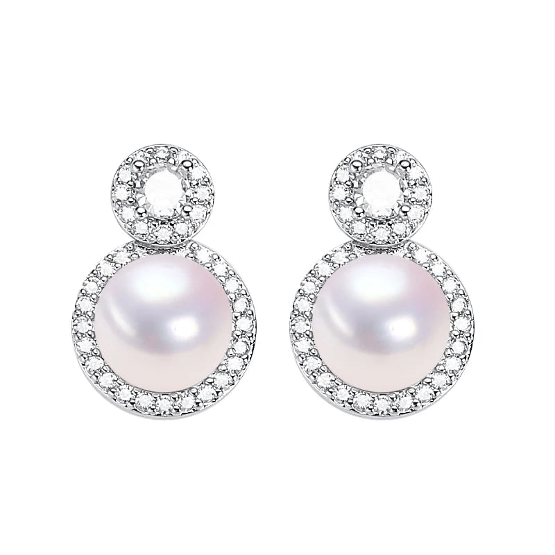 Wholesale Queen's Style Female Stud Earrings Natural Freshwater Pearl Earrings