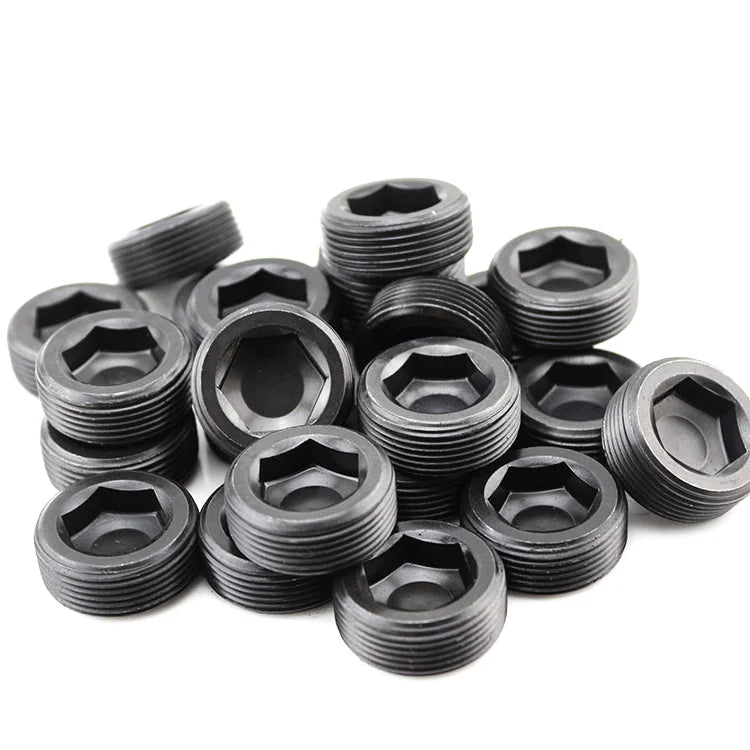 Steel Iron Carbon Steel Gr4.8 Gr8.8 Gr10.9 Gr12.9 Astm A325 Gr a B C Black Oxide Internal Drive Pipe Plugs Din906