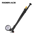 RIDERACE High-pressure Bike Air Pump Cycling Universal Foldable MTB Fork/Rear Suspension Pump With Gauge Bicycle Tire Inflator