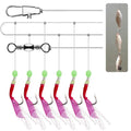 Wholesale Simulated Fish Skin Sabiki Rigs Saltwater Artificial Fishing Lures Luminous Sea Bait String Hooks Flash Tinsel Lures