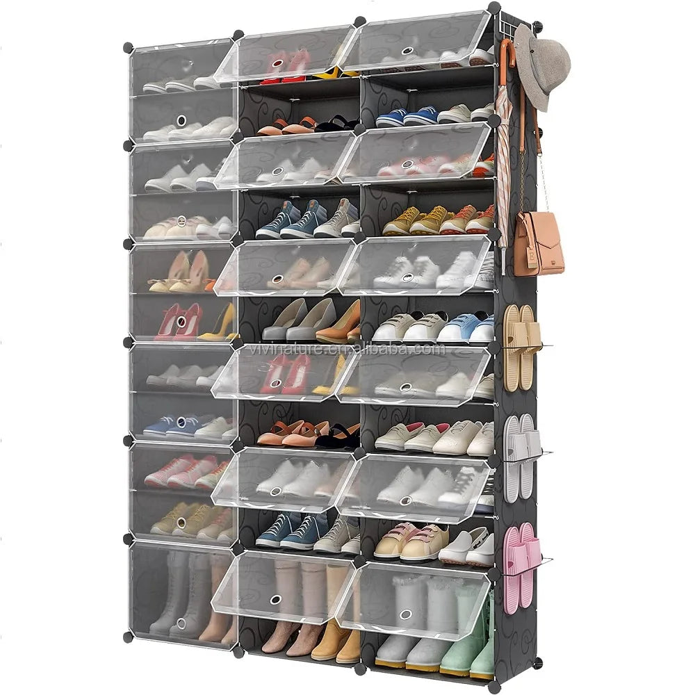 Plastic Diy Shoe Storage Shelf Rack Shoes Storage Organizer up to 72 Pairs Shoes Holder
