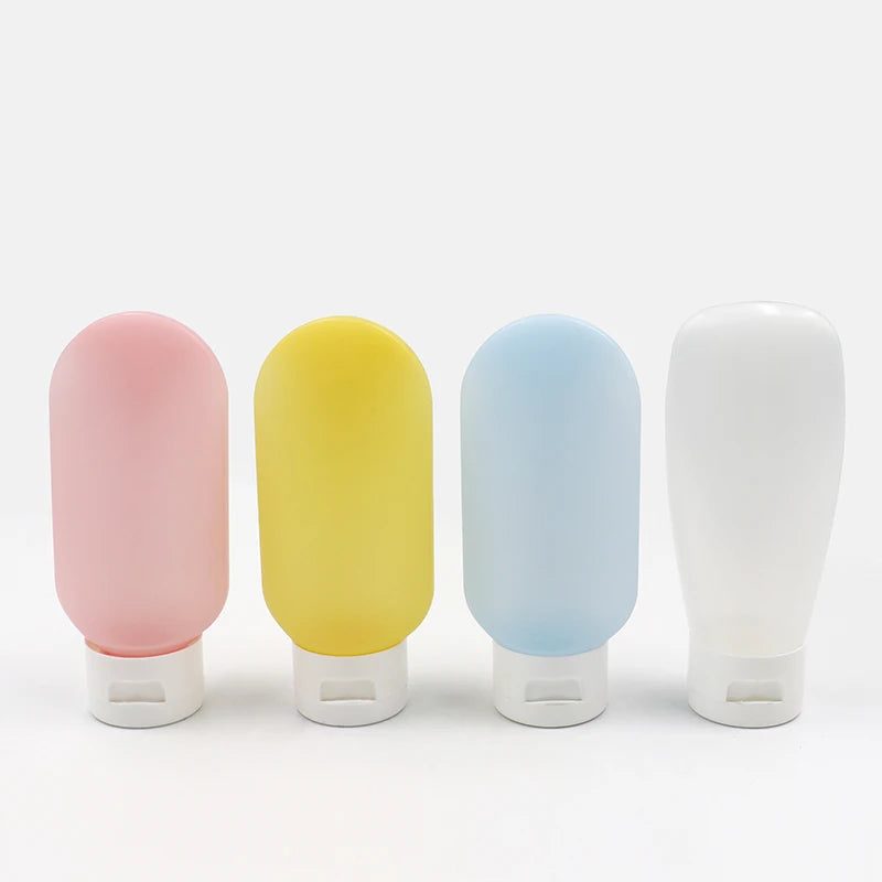 Portable Soft 40ml 60ml 90ml Shampoo Lotion Silicone Bottles Cosmetic Squeeze Empty Travel Silicone Tube with Hook