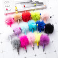 Custom Fluffy Beadable Pompom Pen - 28 Colors Fuzzy Ballpoint Pens for DIY Crafts & Office Supplies Gifts