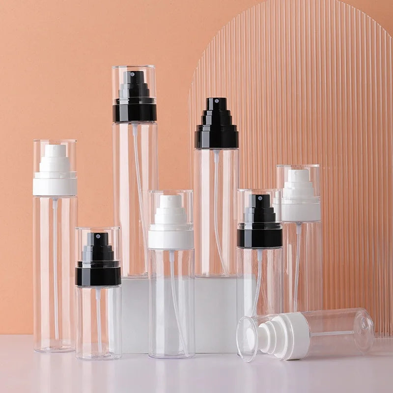 50ML80ML 100ML 120ML PET Empty Round Plastic Hair Spray Bottle for Skin Care Lotion