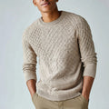 Men's Classic Textured Merino Wool Cable Knit Pullover Sweater XXL Size Front Anti-Wrinkle Anti-Shrink for Timeless Winter Style