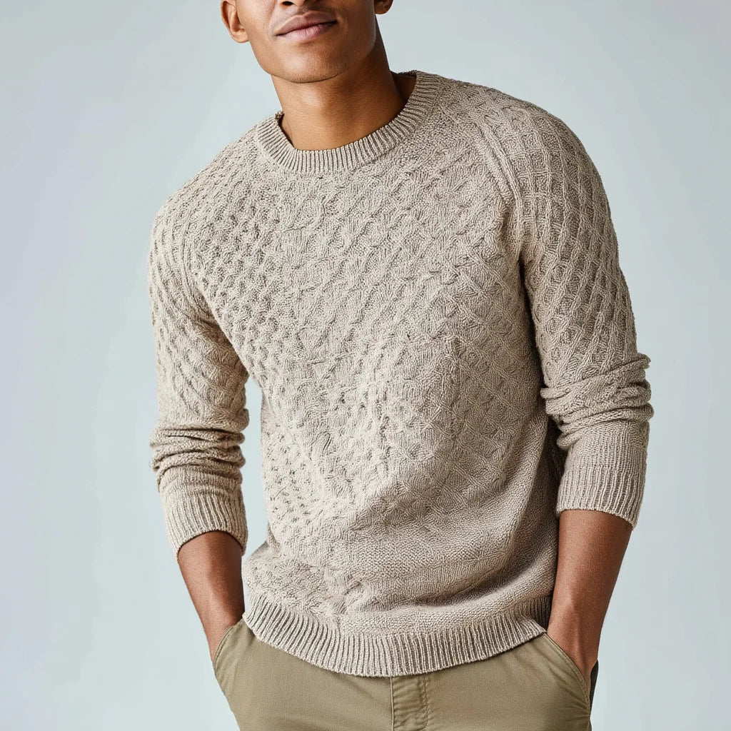 Men's Classic Textured Merino Wool Cable Knit Pullover Sweater XXL Size Front Anti-Wrinkle Anti-Shrink for Timeless Winter Style