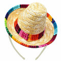 Ready to Ship Wholesale Carnival Mini Sombrero Mexican mariachi hat Headband Mexico Straw Hats