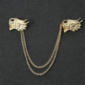 Men's Korean Wings Geometric Brooch Lapel Pin Silver Plated Zinc Alloy Simple Design Daily Use Wedding Engagement Party Gift