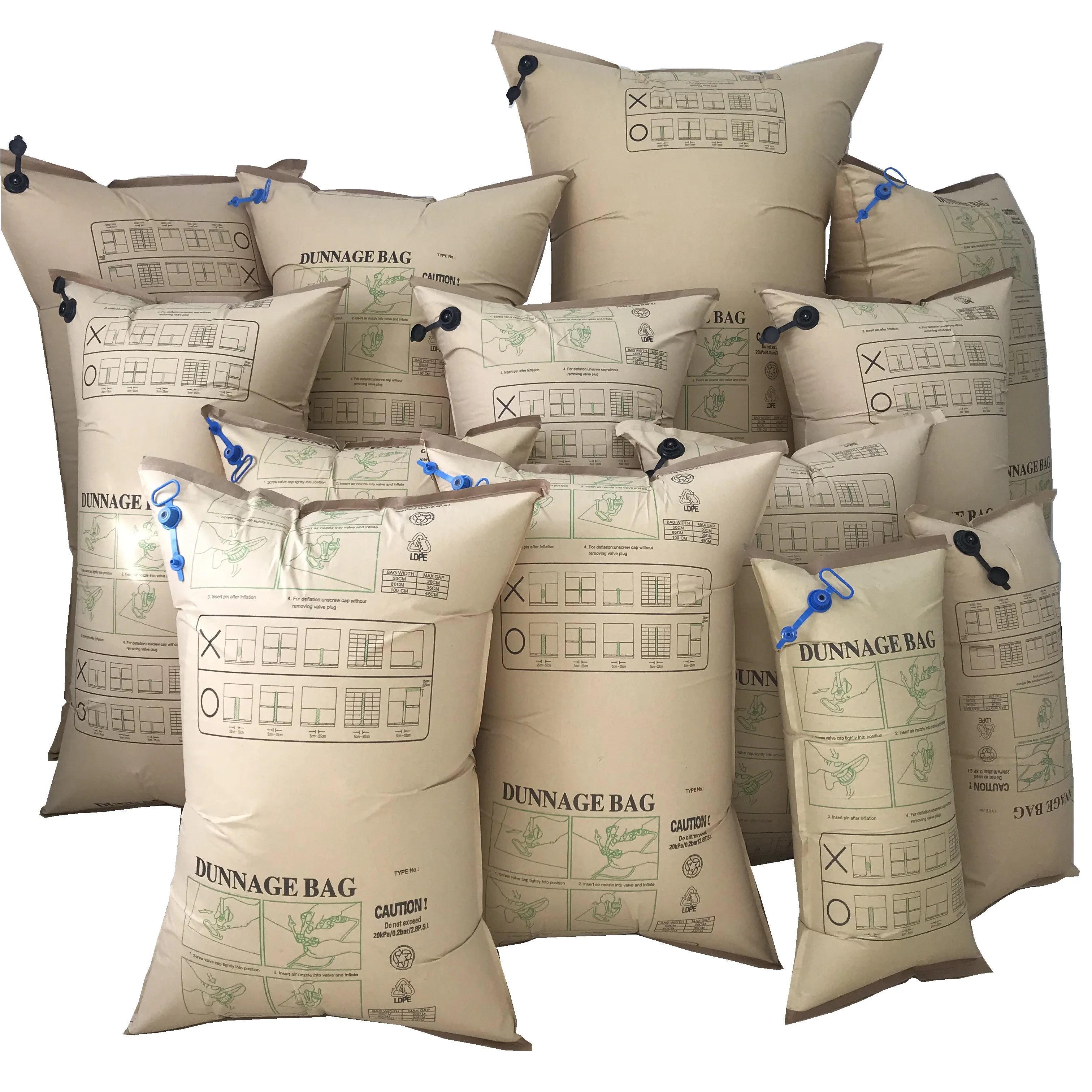 Transparent Inflatable Dunnage air Bags for Using Container Stuffing Cargo Dunnage Bag Void Full Container Air Dunnage Bag