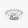 SGARIT Personalized Jewelry IGI Certified 14K White Gold VS D 1CT Emerald Cut Lab Grown Diamond Ladies Wedding Ring