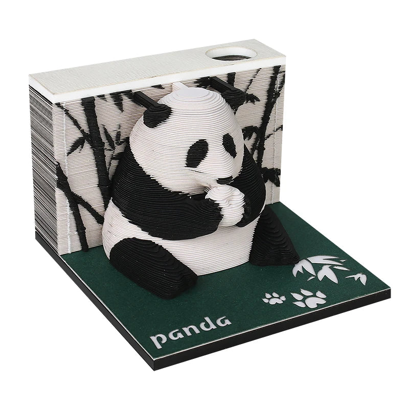 Sweetmade Factory Direct Creative  Paper Crafts 155 Sheets Panda New Product Ideas 2025  OEM ODM 3D Memo Pad Weekly Calendar