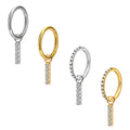 Wholesale ASTM F136 Titanium CZ Inlay Hinged Segment Clicker Nose Rings Tragus Helix Lobe Pendant Earrings Body Piercing Jewelry