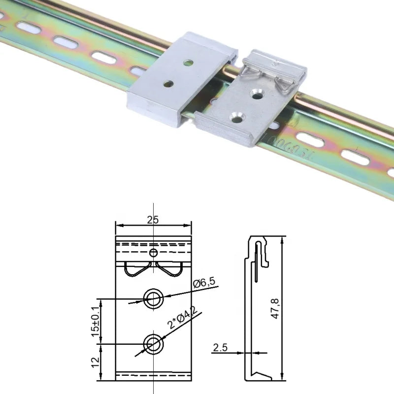 15 Hole SpacingDIN Guide Rail Buckle Aluminum Installation Clip 35mm Guide Rail Fixed Installation Guide Rail Bracketseat