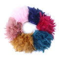 HFour Wholesale 43 Colors 10-15cm DIY 3D Feather Skirt Decorative Border Loose Flatback Rhinestones Plastic Sew-on Technique