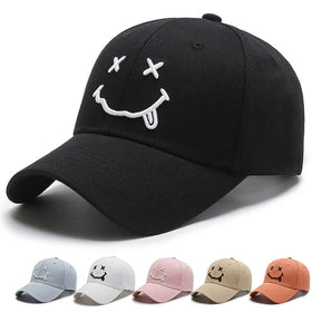 Smiling Face Black Hat Spring and Autumn Sunshade Casual Versatile Baseball Hat