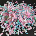 Winter Tumbler Confetti Sprinkles White Blue Winter Wonderland with Themed Polymer Clay Sprinkle Mix