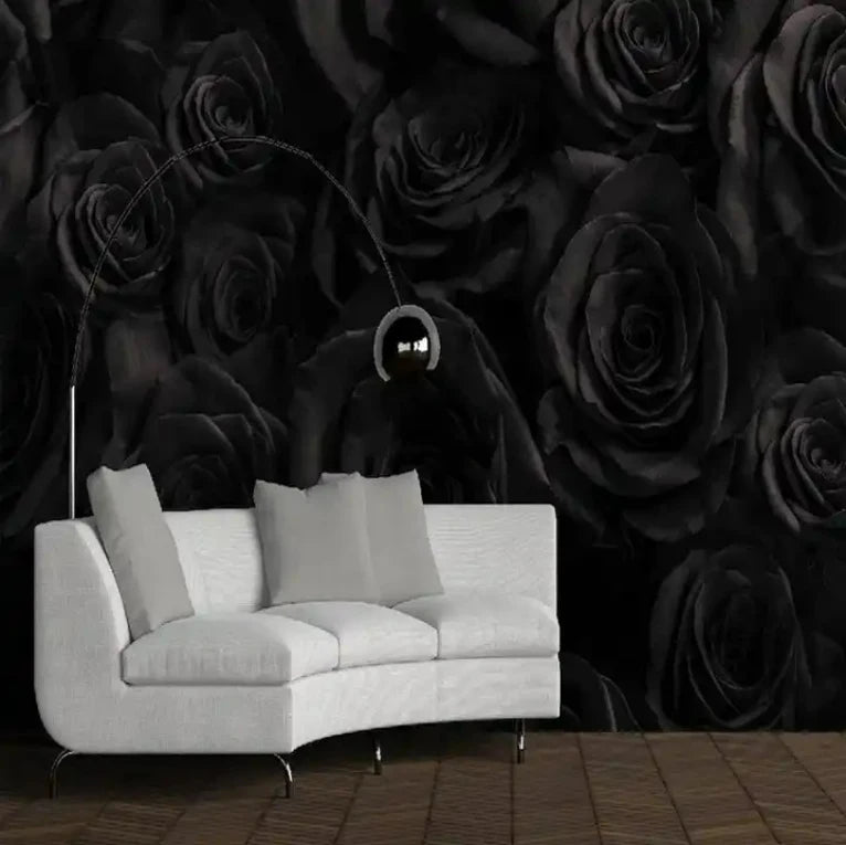 Dark rose background 3D digital printing wallpaper/peeling vinyl mural