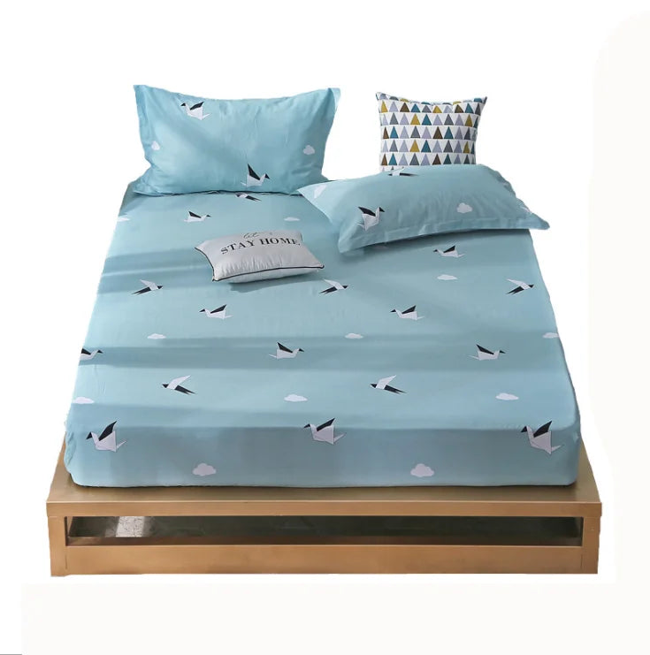 Custom 100% Cotton Printing Fitted Bed Sheet with Elastic Band