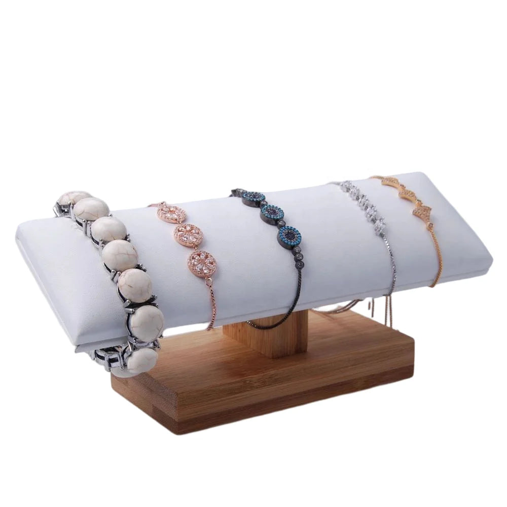 Wood T-Bar Jewelry Display Stand Jewelry Display Props Storage Racks Watch Bracelet Display Racks for Retail Shop