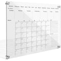 Magnetic Acrylic Calendar for Fridge 43*30 cm 2 Sets Calendar Planner Board for Refrigerator Clear Includes 6 Makers and Eraser