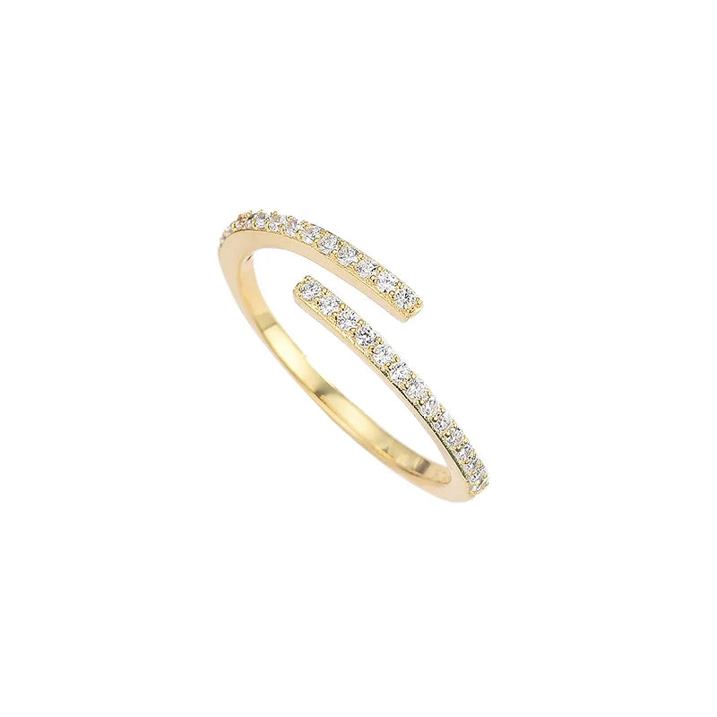 Korea Fashion Rings Jewelry 925 Sterling Silver Adjustable Rings Gold Plated Luxury Wedding Rings Jewelry Women