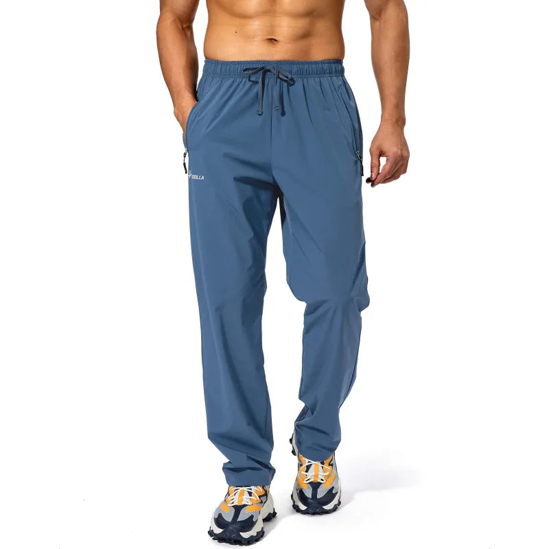 Solid Color Casual Men's Knitted Nylon/Cotton Blend Black Jogging Pants Eco-Friendly Breathable Anti-static All Season