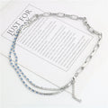Ins Simple Color Jumping Claw Chain Full Drill Stainless Steel Splicing Necklace Bracelet Crystal Neck Decoration Hand