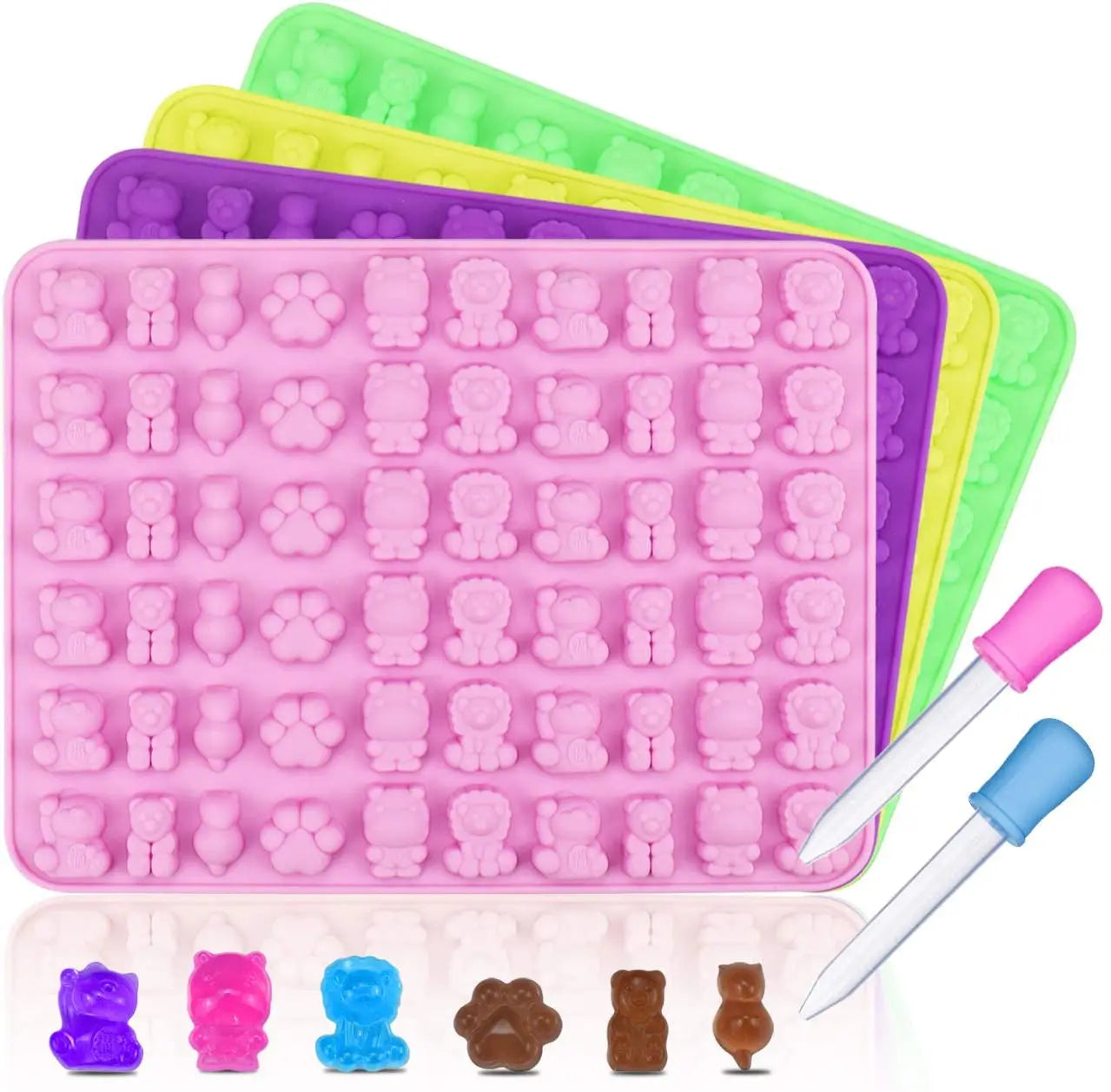 Silicone Animal Candy Molds Bear Claws Small Lion Cat Dog Star Heart Dolphin for Starfish for Chocolate & Gummy Sweets Cake Tool