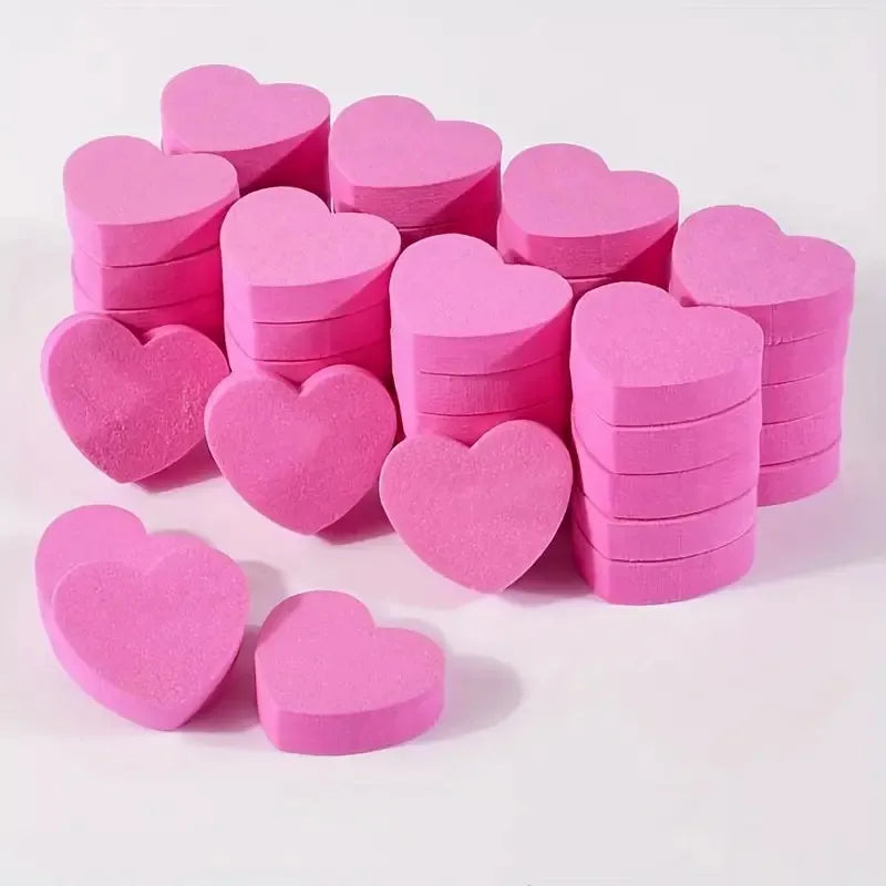 Washable EVA Soft Sponge Pink Heart Nail Buffer 100 180 Heart Shape Nail File