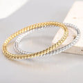 Fashion Jewelry Stainless Steel 6mm Beaded Bangle Bracelets for Girls