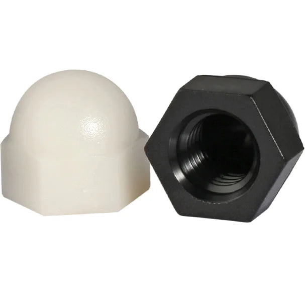 Black White Nylon PA66 Plastic Hexagon Acorn Domed Cap Nut